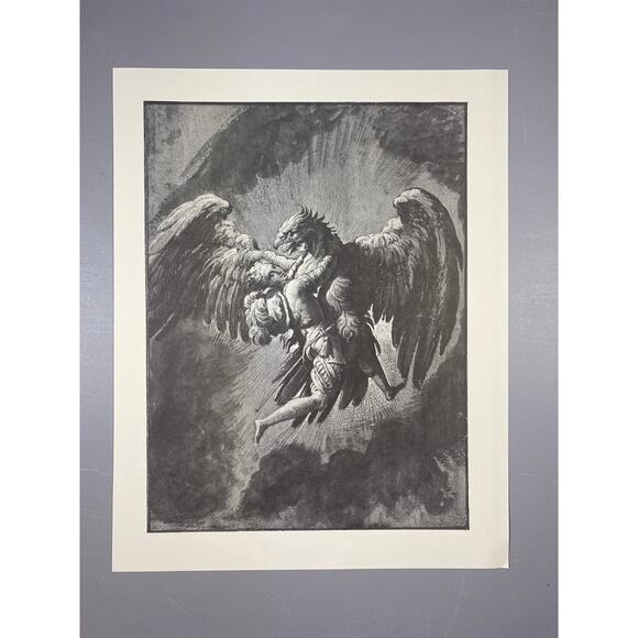 dell'Abbate, Rape of Ganymede, Drawing, Print, Bookplate, Art, ~ 240623-WH 595 - Picture 2 of 3